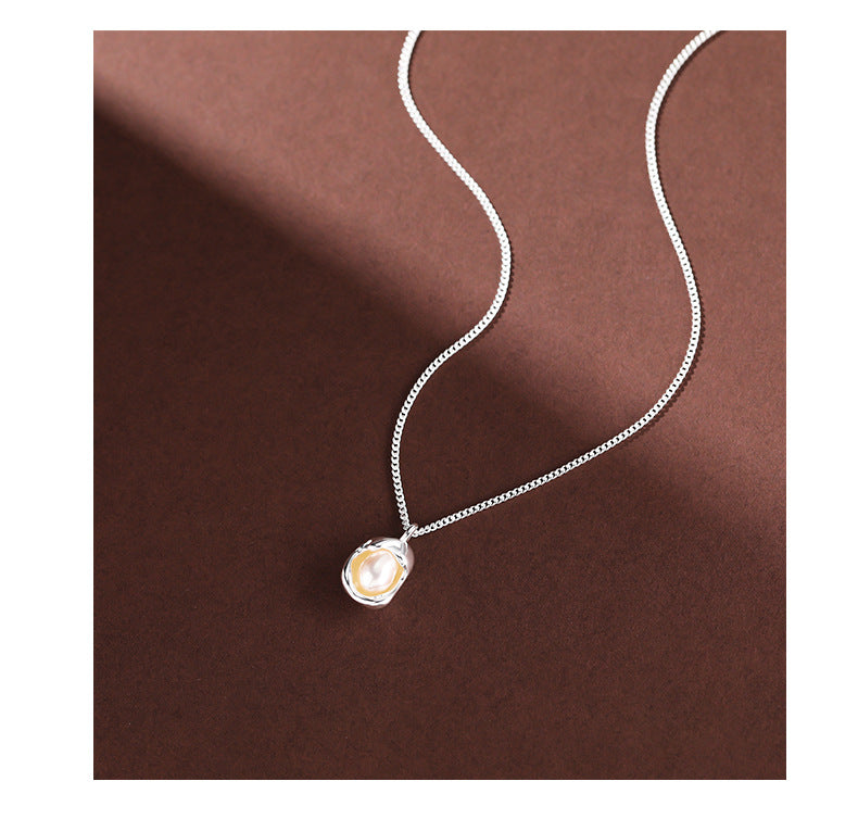 S925 Sterling Silver Pearl Shell Necklace