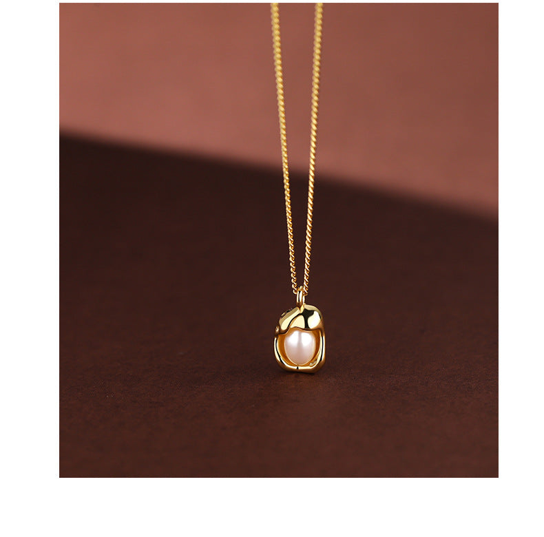 S925 Sterling Silver Pearl Shell Necklace