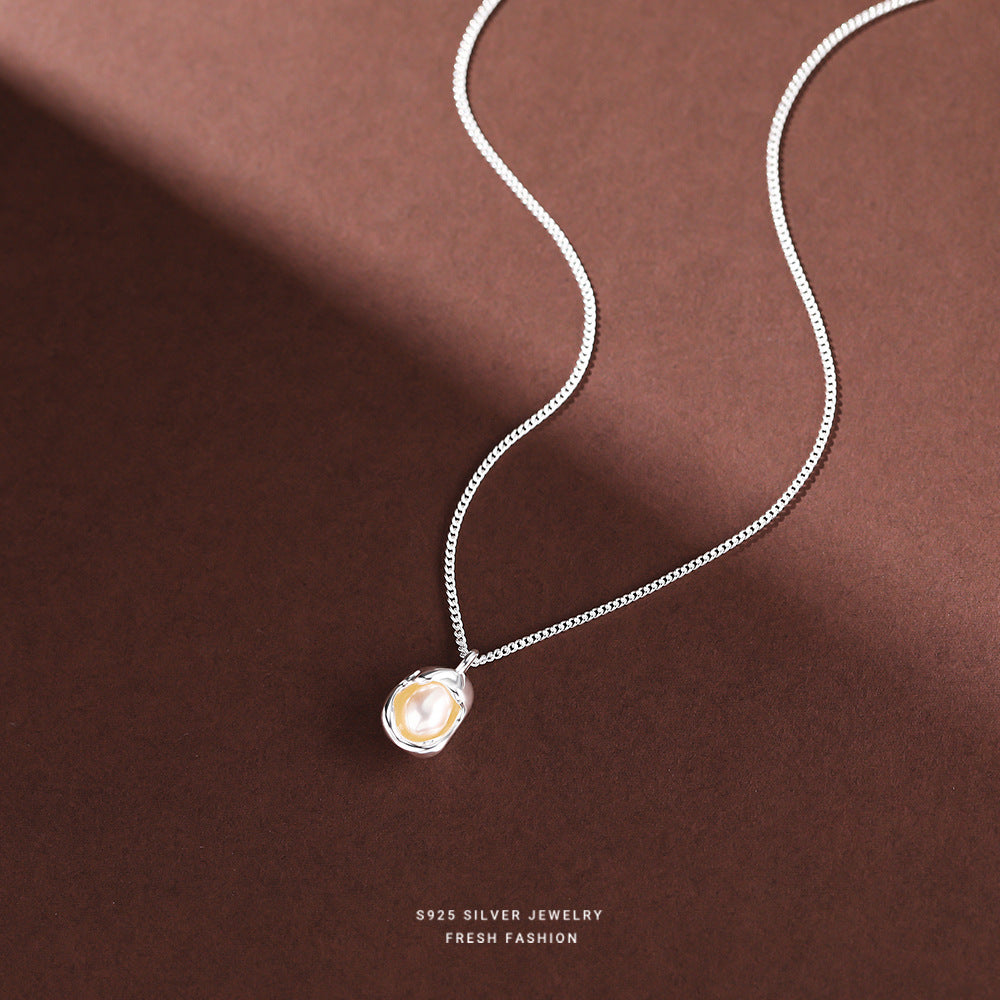 S925 Sterling Silver Pearl Shell Necklace